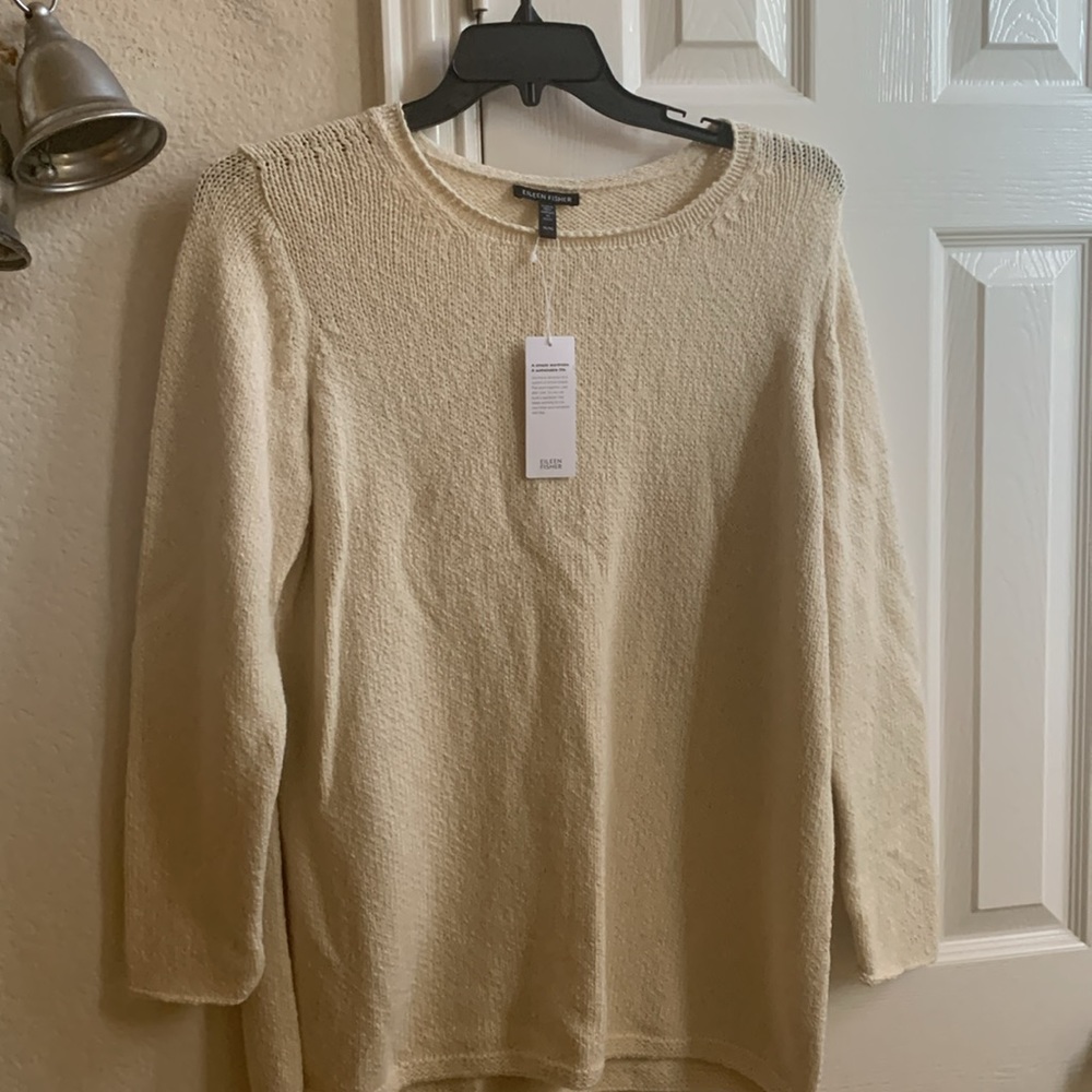 NWT Eileen Fisher Soft White Alpaca Ballet Neck Pullover Tunic - Picture 8 of 12